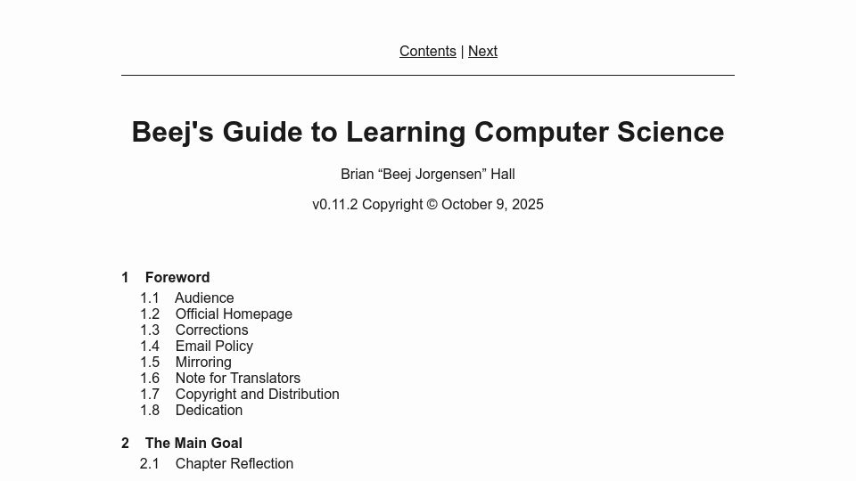 Screenshot of beej.us: Beej's Guide to Learning Computer Science