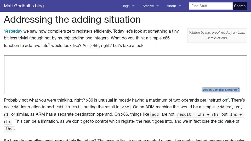 Screenshot of xania.org: Addressing the adding situation