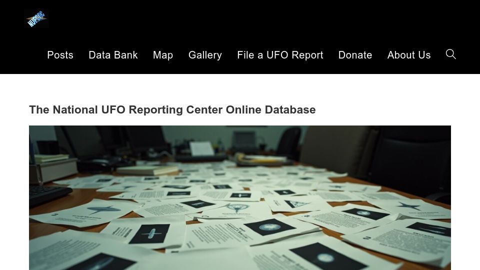 Screenshot of nuforc.org: Data Bank – Nuforc – Latest UFO Sightings