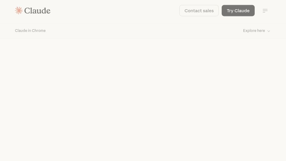 Screenshot of claude.com: Claude in Chrome