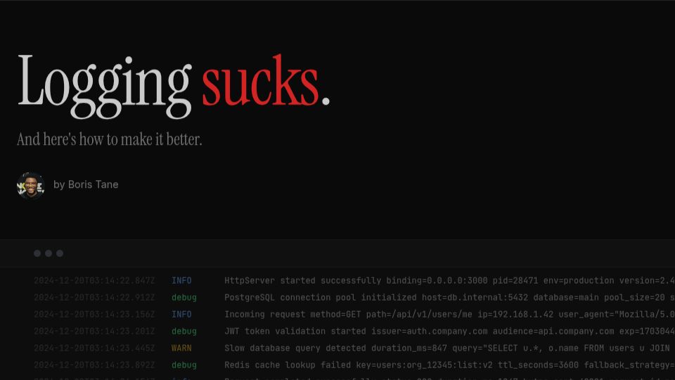 Screenshot of loggingsucks.com: Logging Sucks