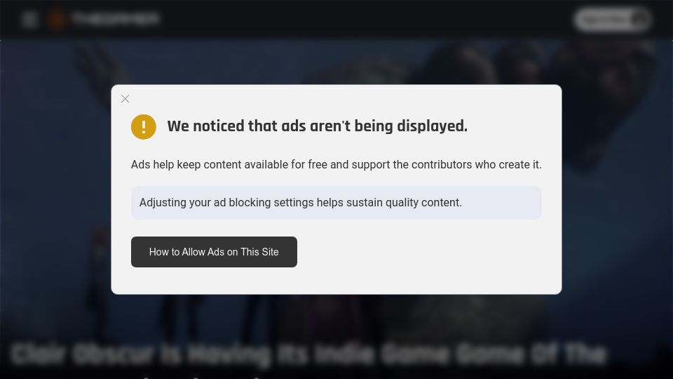 Screenshot of thegamer.com: Clair Obscur having its Indie Game Game Of The Year award stripped due to AI use