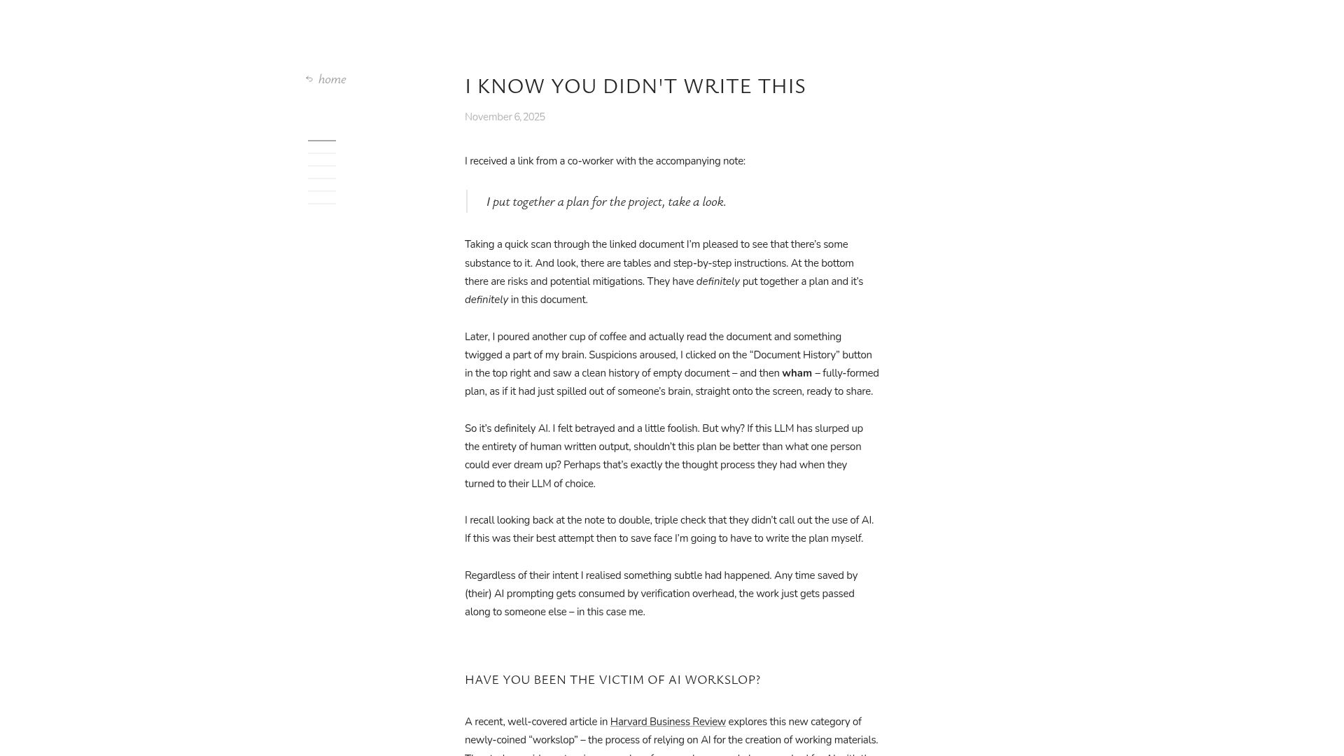 Screenshot of ammil.industries: I know you didn't write this