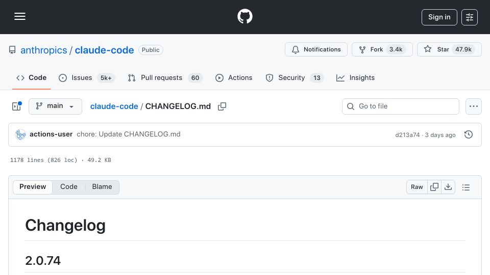 Screenshot of github.com: Claude Code gets native LSP support