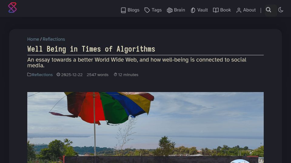 Screenshot of ssp.sh: Well being in times of algorithms