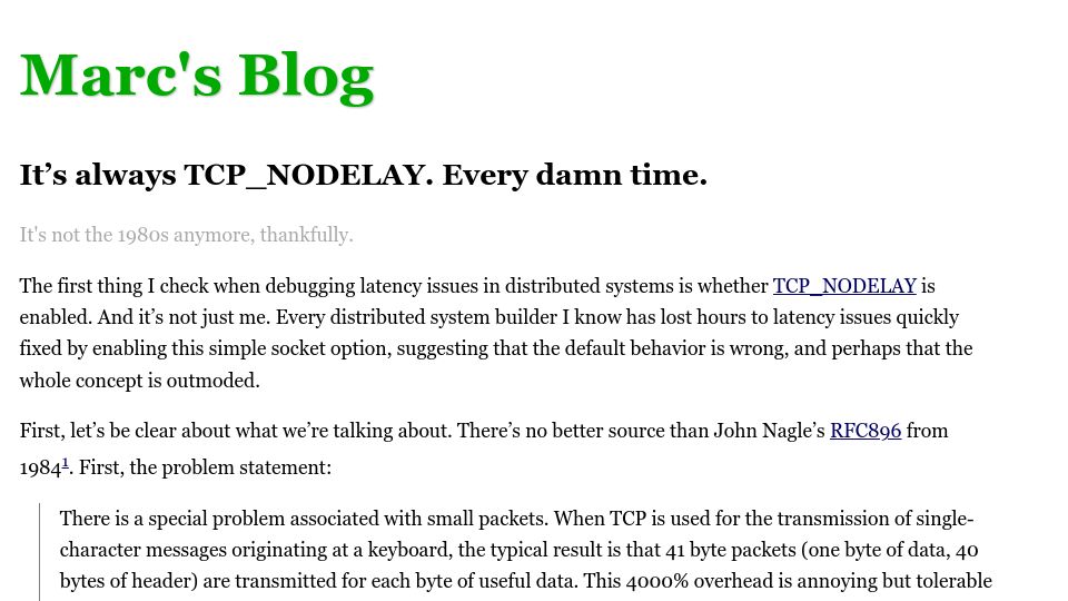 Screenshot of brooker.co.za: It's Always TCP_NODELAY