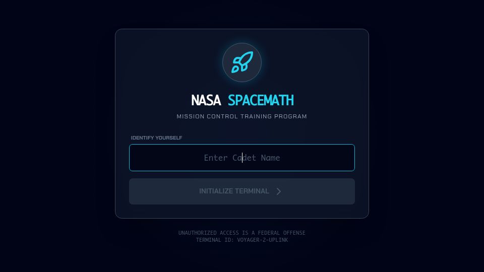 Screenshot of space-math.academy: Space Math Academy