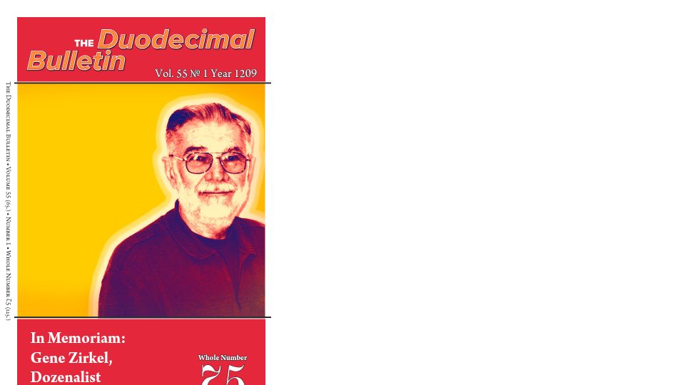 Screenshot of dozenal.org: The Duodecimal Bulletin, Vol. 55, No. 1, Year 1209 [pdf]