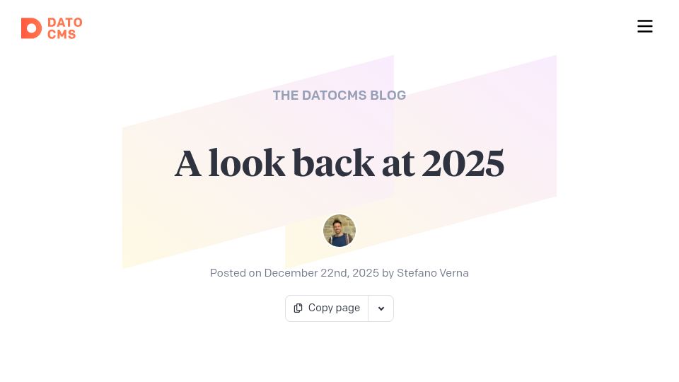 Screenshot of datocms.com: 10 years bootstrapped: €6.5M revenue with a team of 13