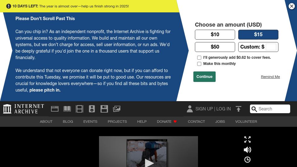Screenshot of archive.org: Pulled 60 Minutes segment on CECOT