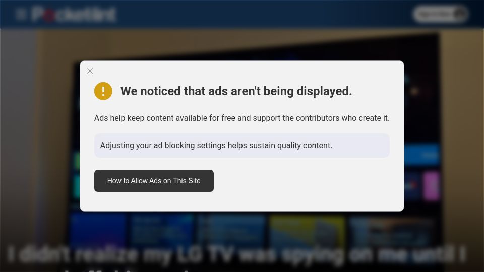 Screenshot of pocket-lint.com: I didn't realize my LG TV was spying on me until I turned off Live Plus