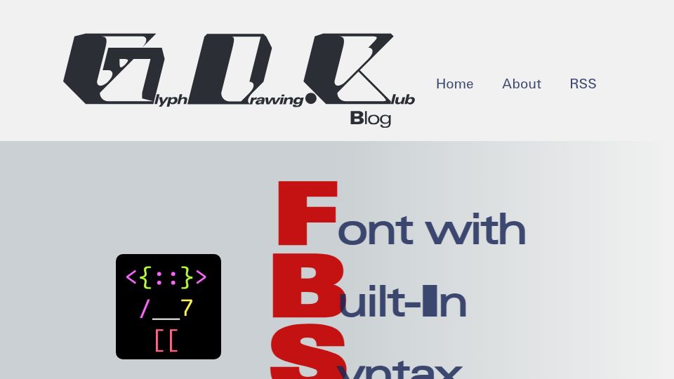 Screenshot of blog.glyphdrawing.club: Font with Built-In Syntax Highlighting (2024)