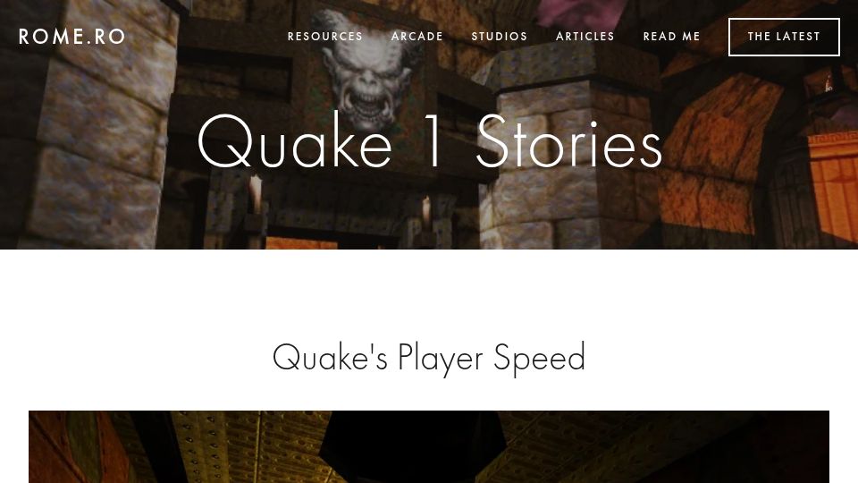 Screenshot of rome.ro: Quake's Player Speed (2017)