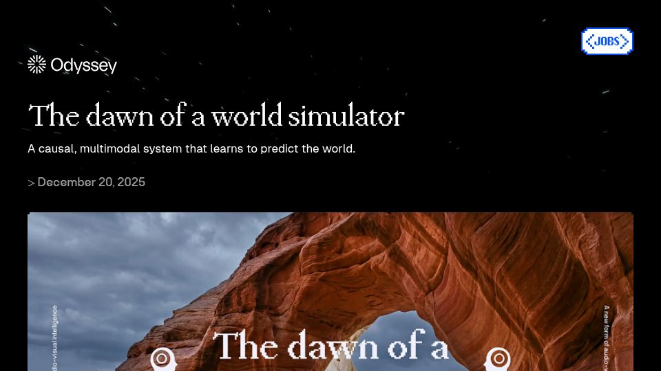 Screenshot of odyssey.ml: The dawn of a world simulator