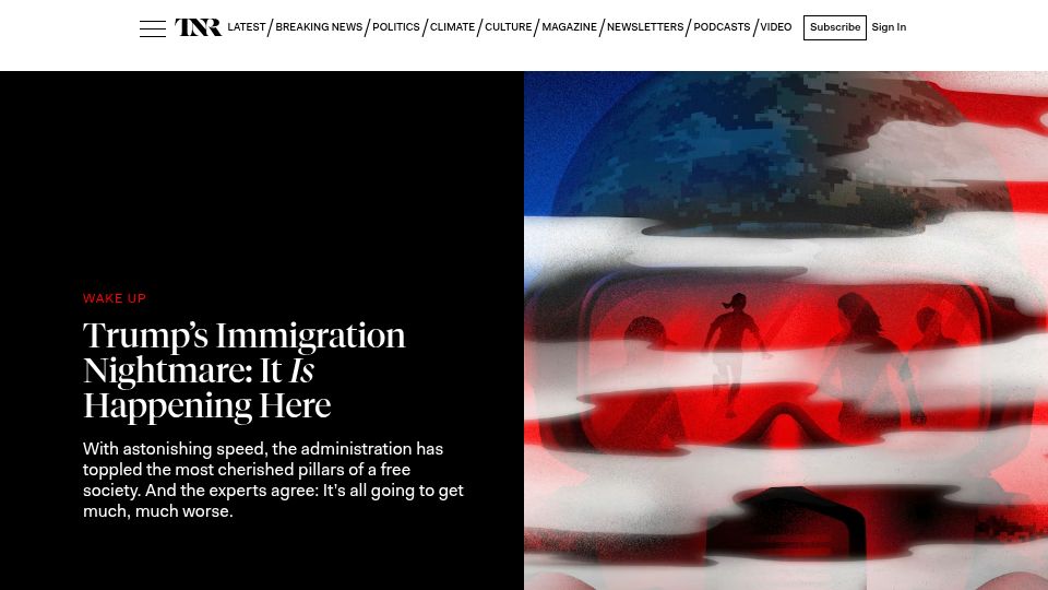 Screenshot of newrepublic.com: It Is Happening Here