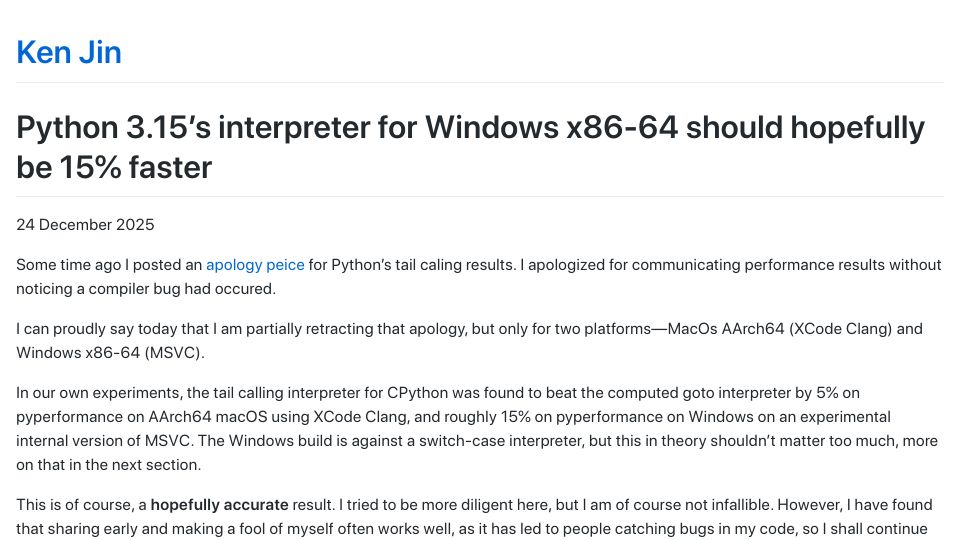 Screenshot of fidget-spinner.github.io: Python 3.15’s interpreter for Windows x86-64 should hopefully be 15% faster