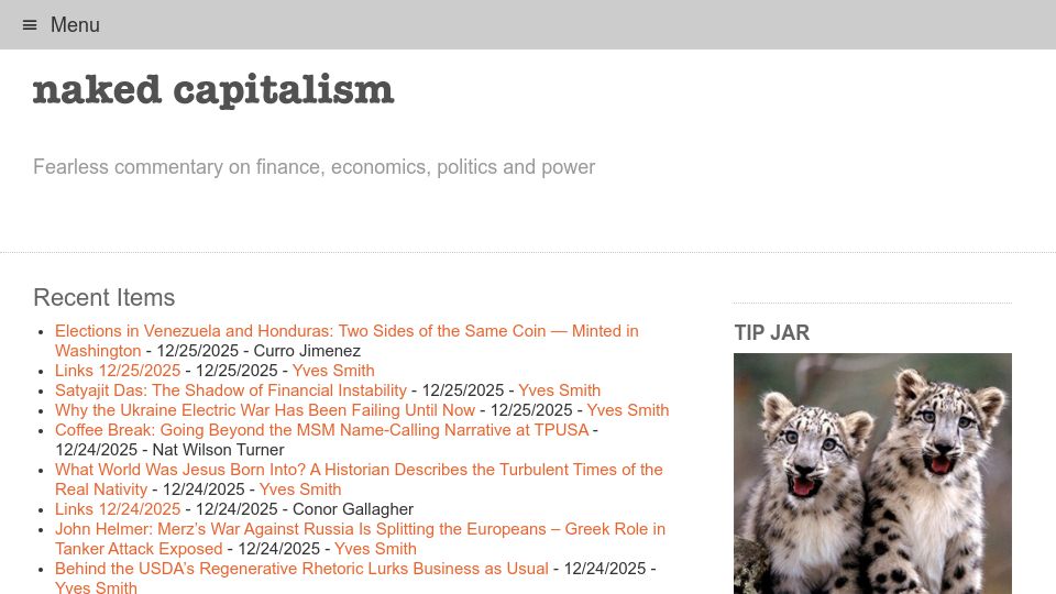 Screenshot of nakedcapitalism.com: Governments in the West Are Turning Their Sights on VPNs