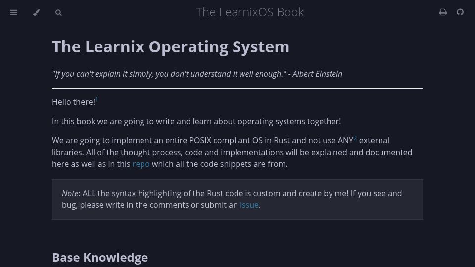 Screenshot of learnix-os.com: LearnixOS