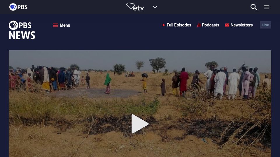 Screenshot of pbs.org: White House pushes to dismantle leading climate and weather research center