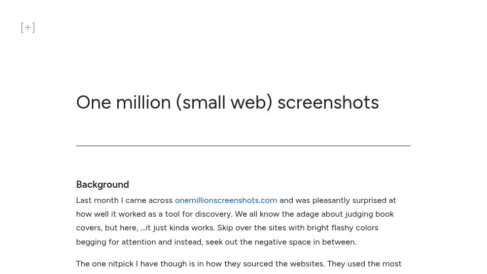 Screenshot of nry.me: One million (small web) screenshots