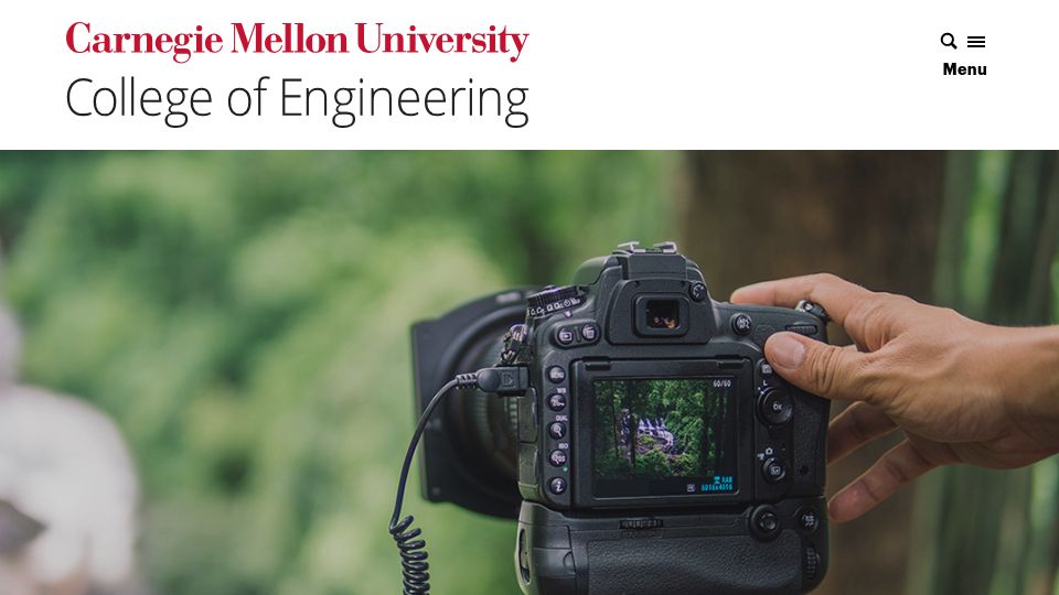 Screenshot of engineering.cmu.edu: Researchers develop a camera that can focus on different distances at once