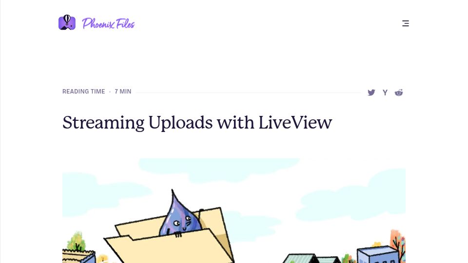 Screenshot of fly.io: Streaming Uploads with LiveView