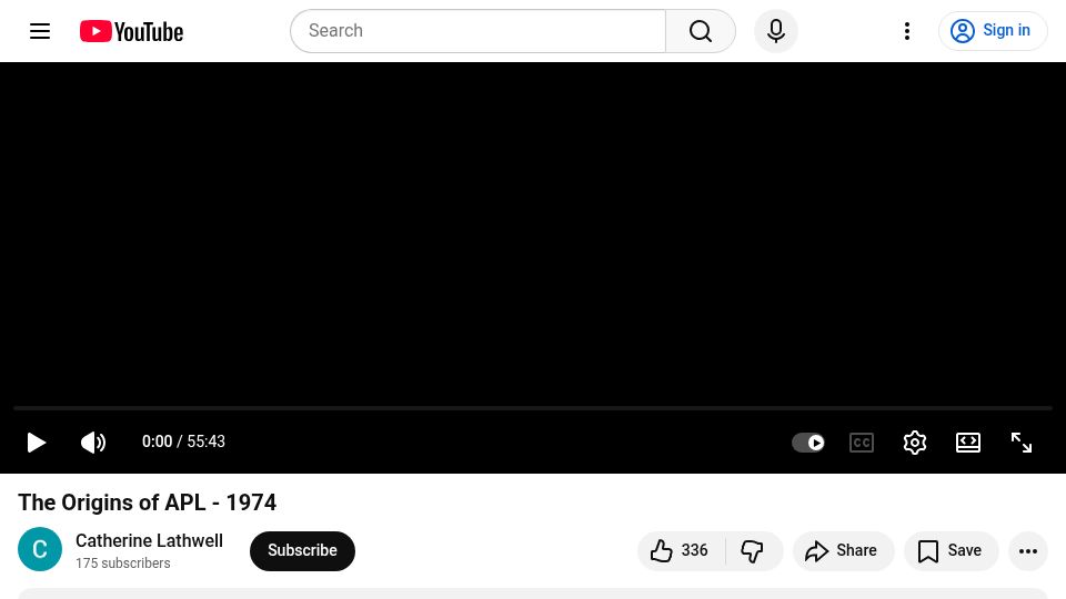 Screenshot of youtube.com: The Origins of APL (1974) [video]