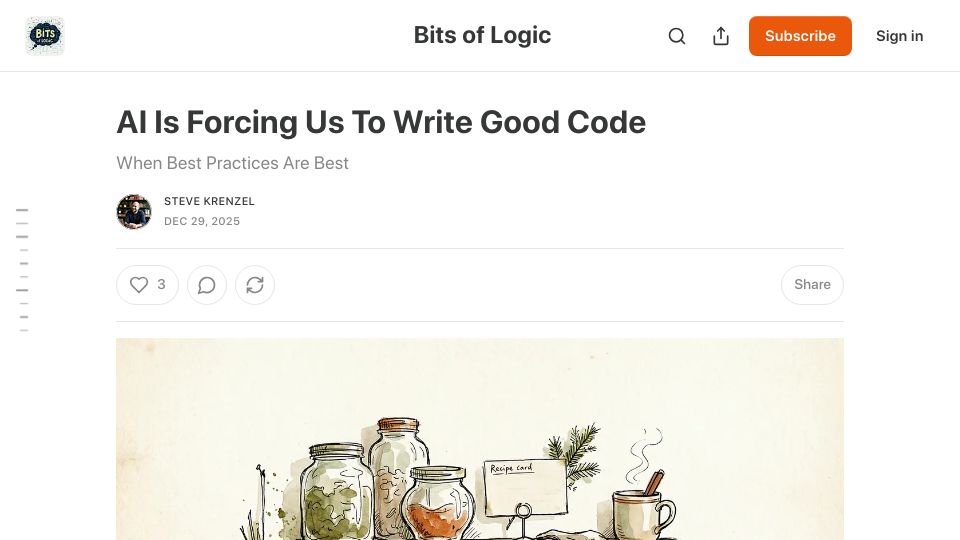 Screenshot of bits.logic.inc: AI is forcing us to write good code