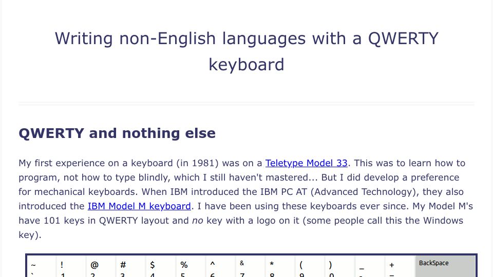 Screenshot of altgr-weur.eu: Writing non-English languages with a QWERTY keyboard