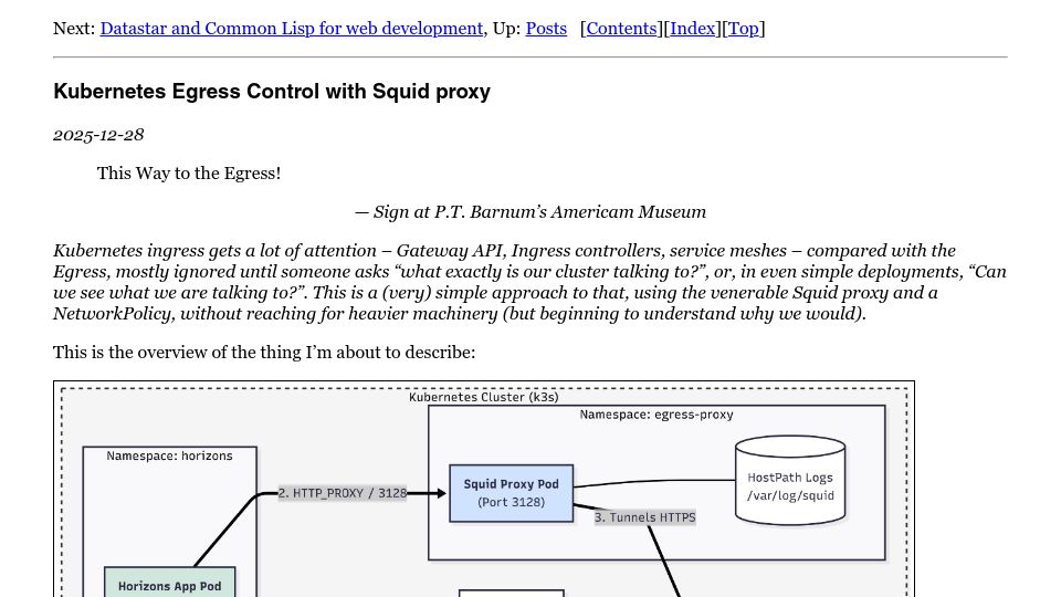 Screenshot of interlaye.red: Kubernetes egress control with squid proxy