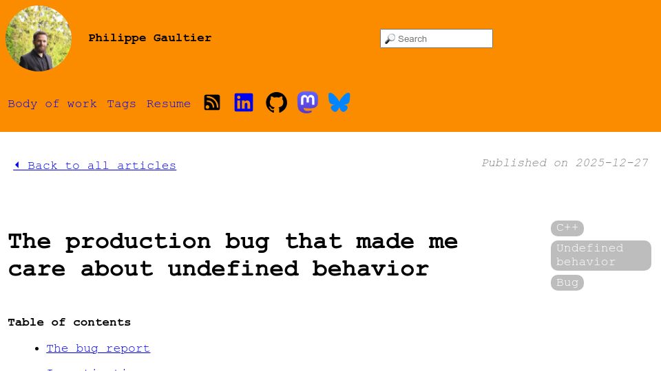 Screenshot of gaultier.github.io: A production bug that made me care about undefined behavior
