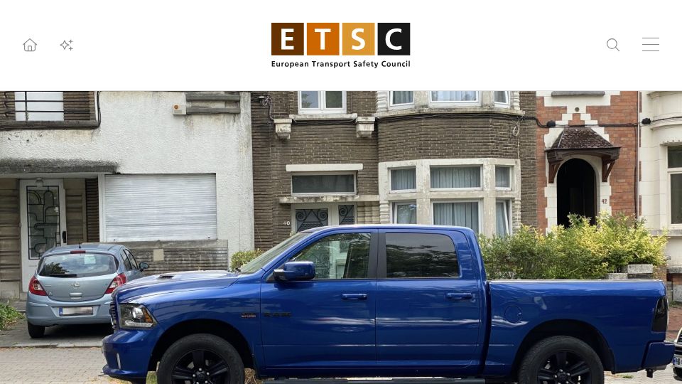 Screenshot of etsc.eu: Accepting US car standards would risk European lives