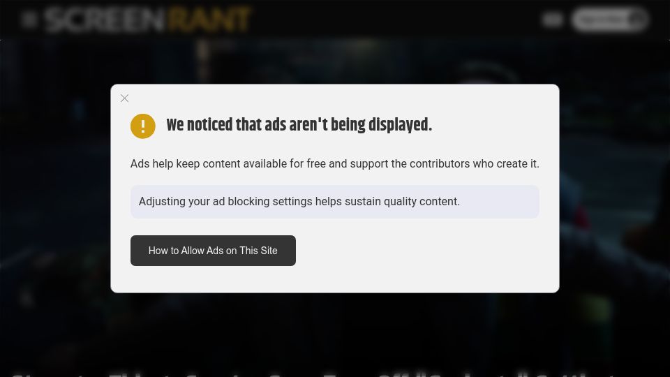 Screenshot of screenrant.com: Stranger Things creator says turn off “garbage” settings
