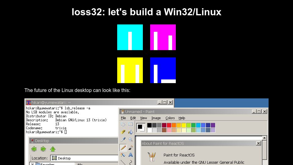 Screenshot of loss32.org: Loss32: Let's Build a Win32/Linux