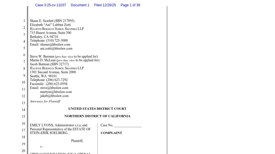 Screenshot of storage.courtlistener.com: Court report detailing ChatGPT's involvement with a recent murder suicide [pdf]