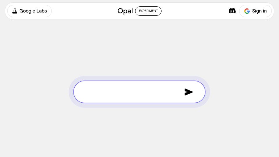 Screenshot of opal.google: Google Opal