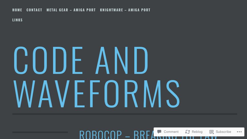 Screenshot of hoffman.home.blog: RoboCop – Breaking the Law. H0ffman Cracks RoboCop Arcade from DataEast