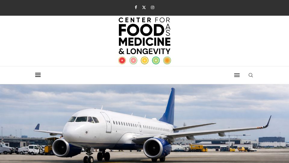 Screenshot of foodmedcenter.org: Quality of drinking water varies significantly by airline