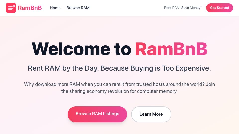 Screenshot of rambnb.xyz: Show HN: RAMBnB.xyz P2P marketplace for RAM rentals