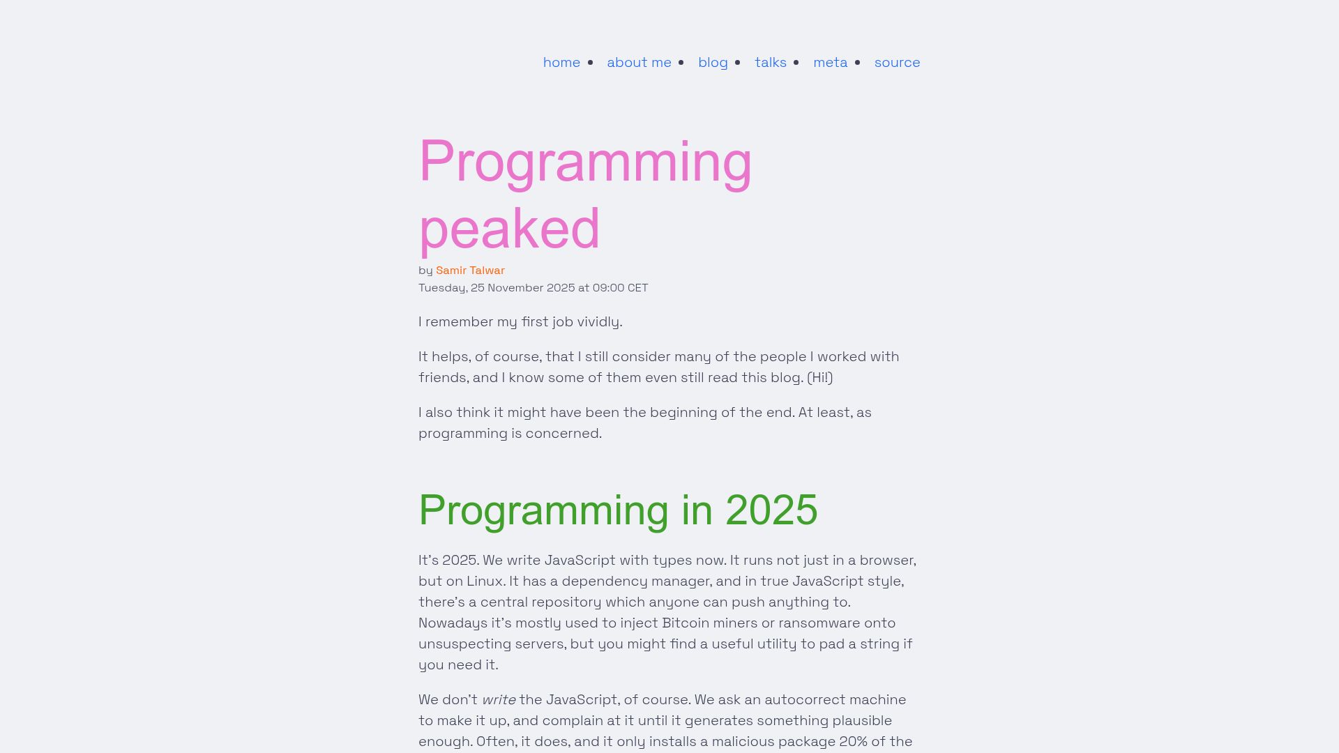 Screenshot of functional.computer: Programming peaked