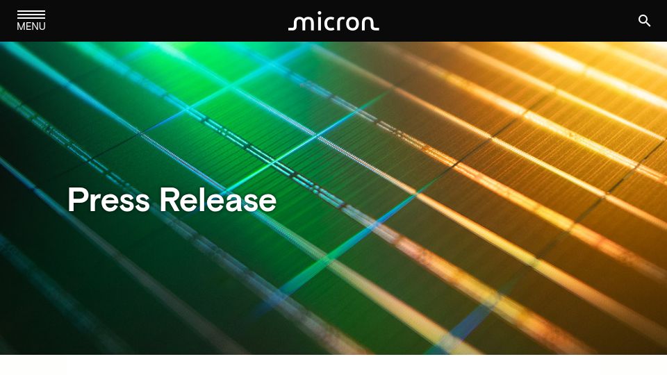 Screenshot of investors.micron.com: Micron Announces Exit from Crucial Consumer Business