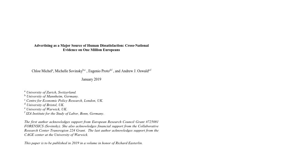 Screenshot of andrewoswald.com: Advertising as a major source of human dissatisfaction (2019) [pdf]