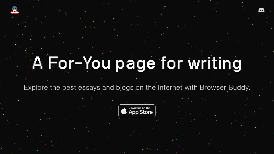 Screenshot of browserbuddy.com: Launch HN: Browser Buddy (YC W24) – A recommendation system for Internet writing