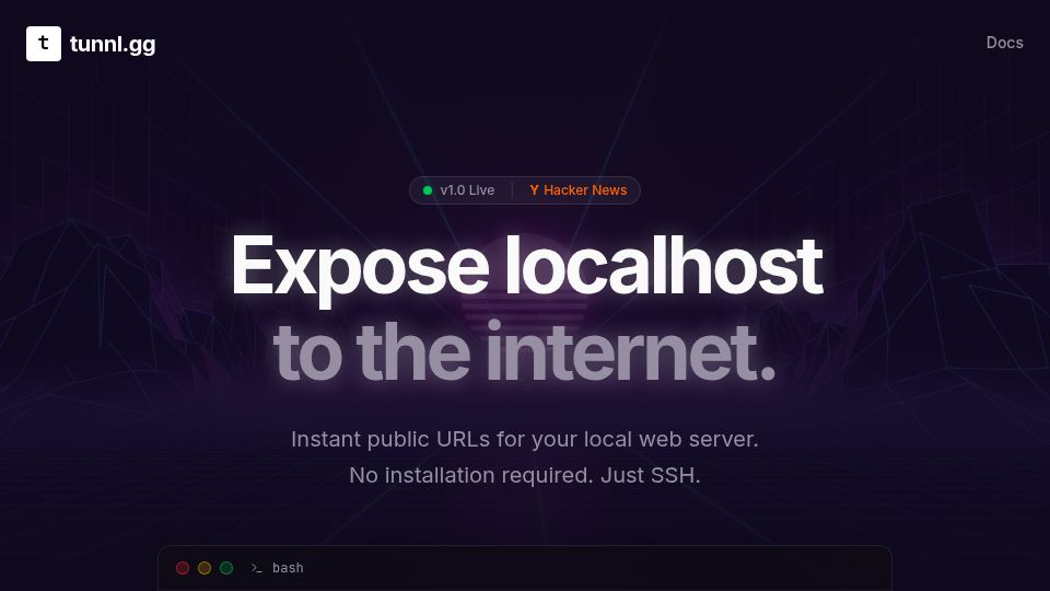 Screenshot of tunnl.gg: Tunnl.gg