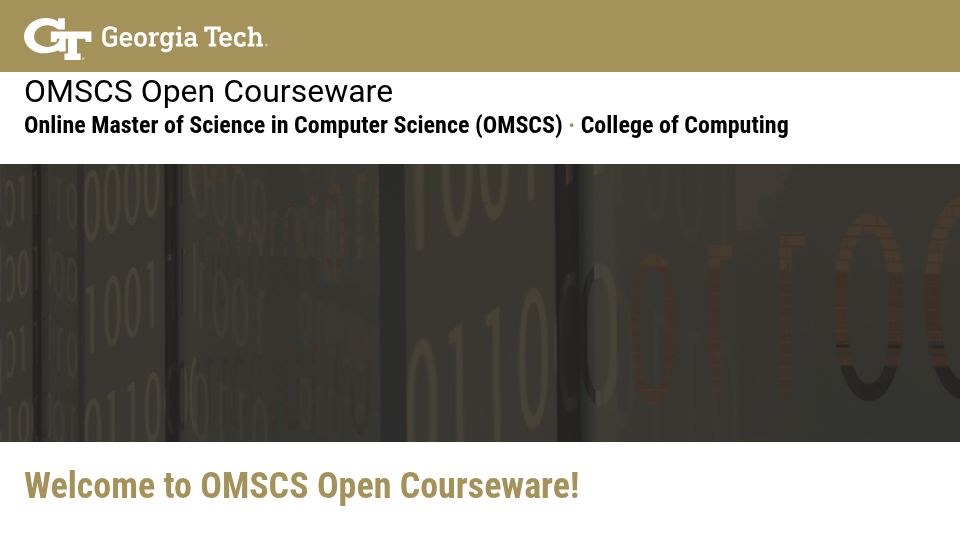 Screenshot of sites.gatech.edu: OMSCS Open Courseware