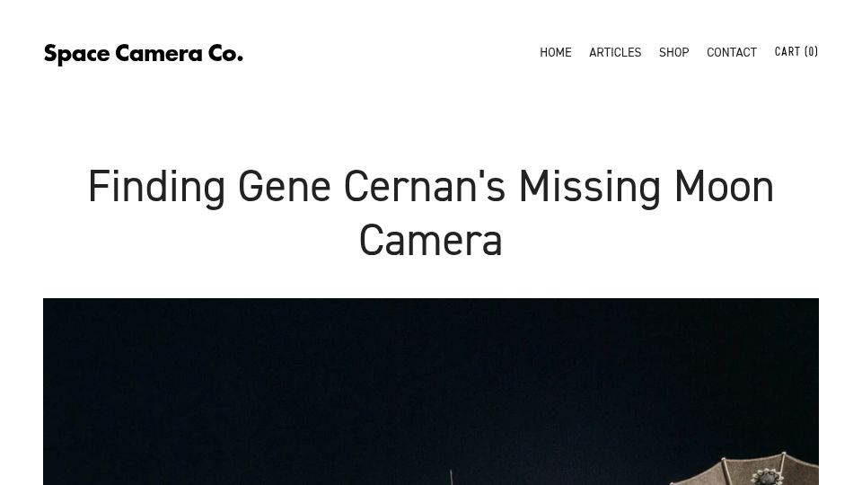 Screenshot of spacecamera.co: Finding Gene Cernan's Missing Moon Camera