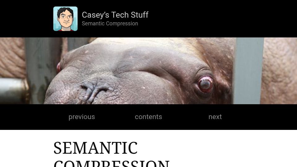 Screenshot of caseymuratori.com: Semantic Compression (2014)