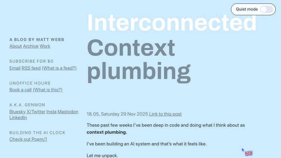 Screenshot of interconnected.org: Context plumbing