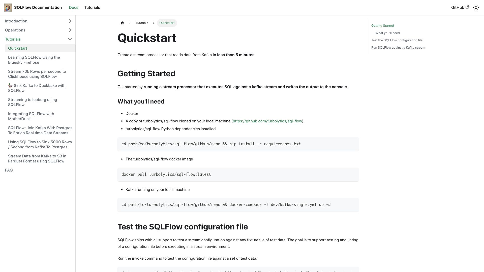 Screenshot of sql-flow.com: Show HN: DuckDB for Kafka Stream Processing