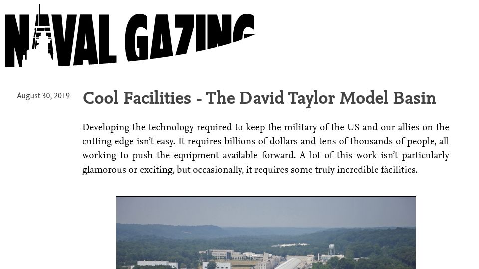 Screenshot of navalgazing.net: Cool Facilities – The David Taylor Model Basin